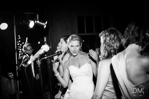 Old Edwards Inn Wedding Bride on stage with bridesmaids. 