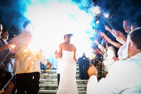 Old Edwards Inn wedding send off with Sparklers. 