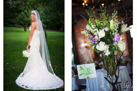 Bridal portrait and floral detail.