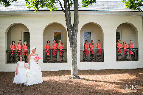Bride and bridemaids at peachtree united methodist church atlanta
