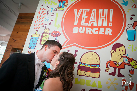 Bride and Groom at Yeah Burger