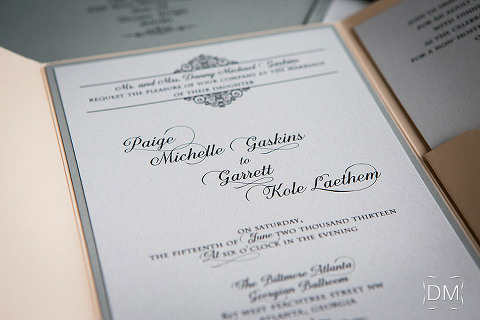 Wedding Invitation before ceremony at Biltmore Ballroom