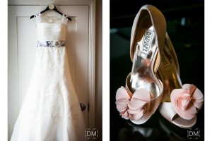 dress and shoe wedding details