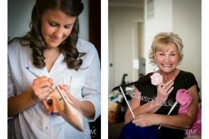 getting ready for wedding with the ladies.