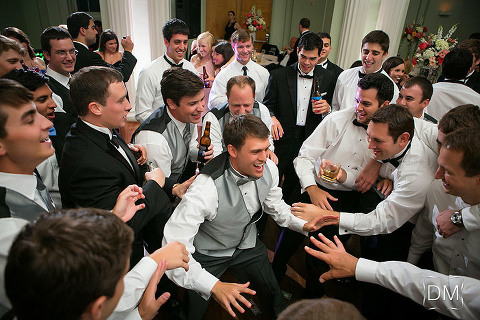 Groom and friends reception Biltmore Ballrooms wedding. Atlanta wedding photography by The Decisive Moment