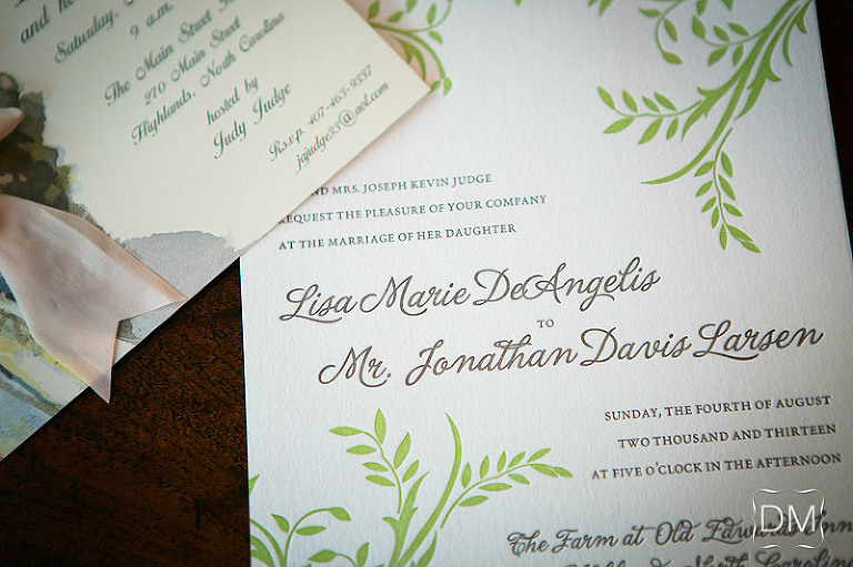 Wedding Programs photographed in the Highlands, NC