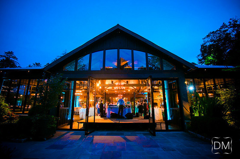 Twilight at the Farm at Old Edwards Inn Wedding reception.