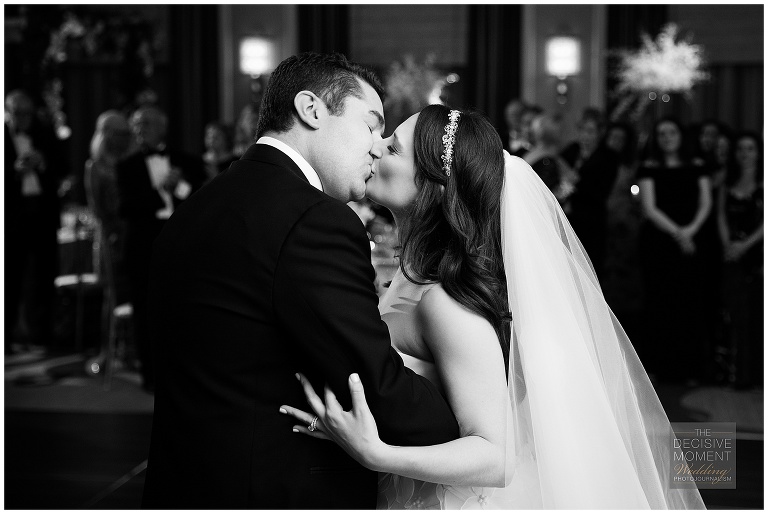 Kiss after first dance at the four seasons hotel atlanta