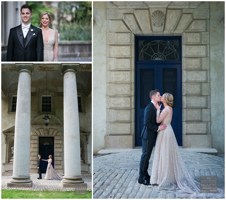 Bride and Groom's first look before wedding at Swan House Atlanta History Center