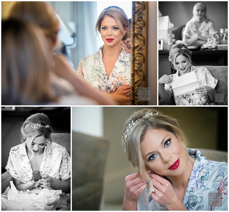 Bride getting ready for wedding at the Swan House Atlanta History Center