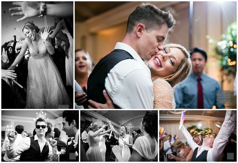 Partying and dancing at wedding reception at swan house atlanta history center