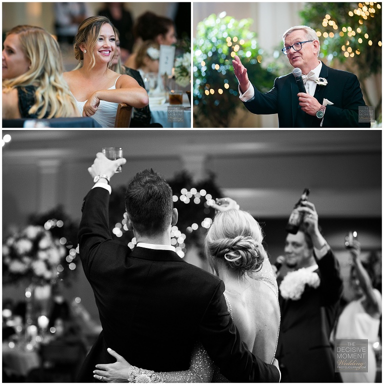 Speeches and toasts during wedding reception at swan house atlanta history center