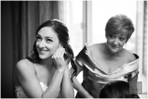 Bride and mother getting ready at the Intercontinental Buckhead Hotel in Atlanta Georgia