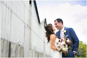 Bride and groom at The Foundry at Puritan Mill