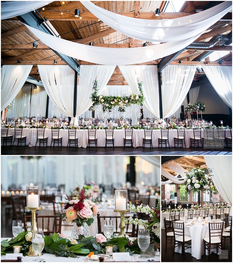 Photos of Rustic Romantic and Elegant details at Reception at Foundry at Puritan Mill Wedding