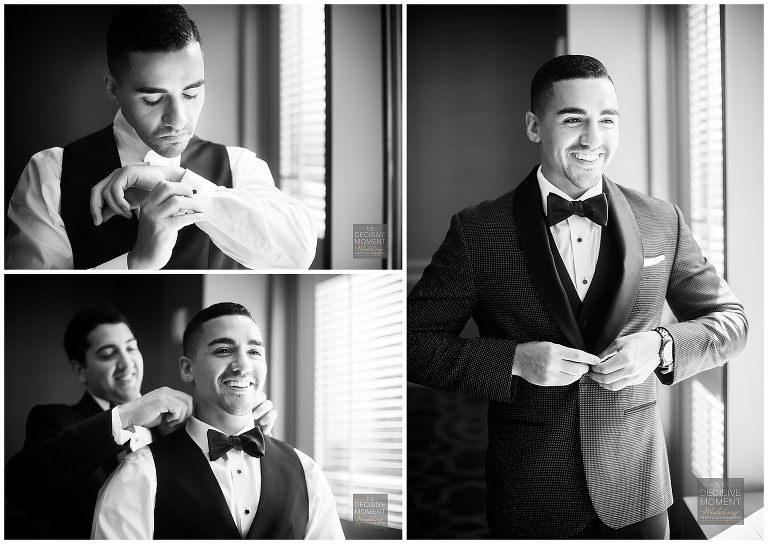 The groom gets ready for his big day at the Intercontinental Buckhead Atlanta hotel