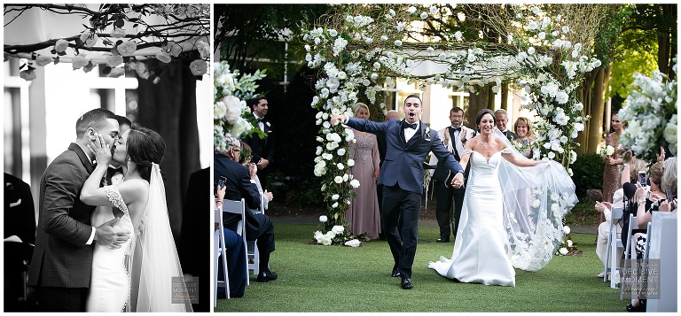 The bride and groom say vows at Intercontinental Buckhead Atlanta hotel wedding