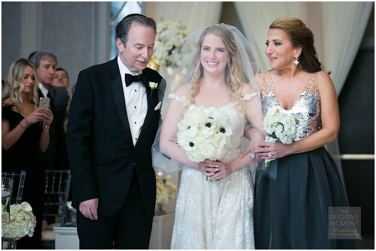 Bride walks down the aisle 